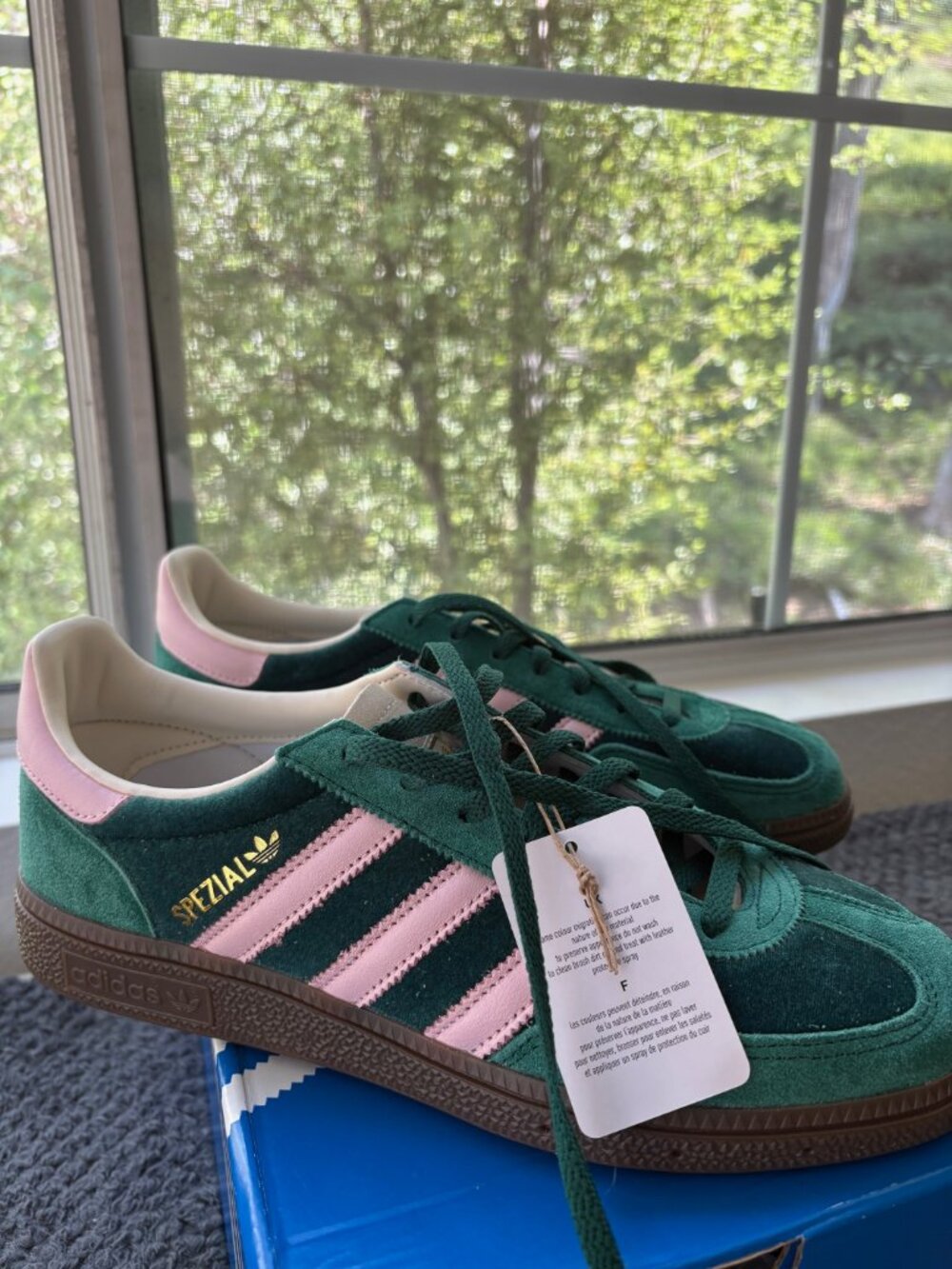 Adidas Handball Spezial - Green & Pink Velvet, size 9.5 - Picture 3 of 6